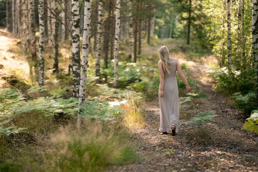 woman in the forest